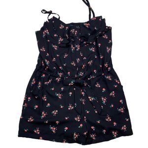 L'amour Nanette Lepore Floral Ruffled Romper Medium